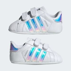 Adidas Kids Sneakers - White with Iridescent Stripes